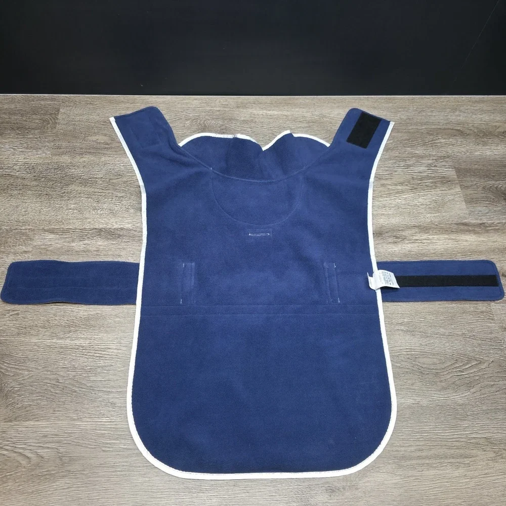 Land's End Dog Solid Squall Jacket - LARGE - Grey With Blue Liner - Adjustable